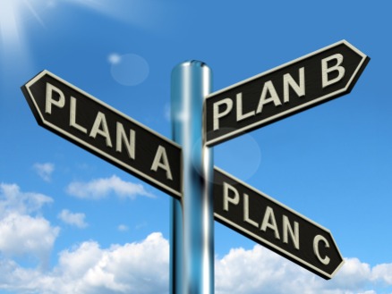 Plan A B or C Choice Showing Strategy Change Or Dilemmas